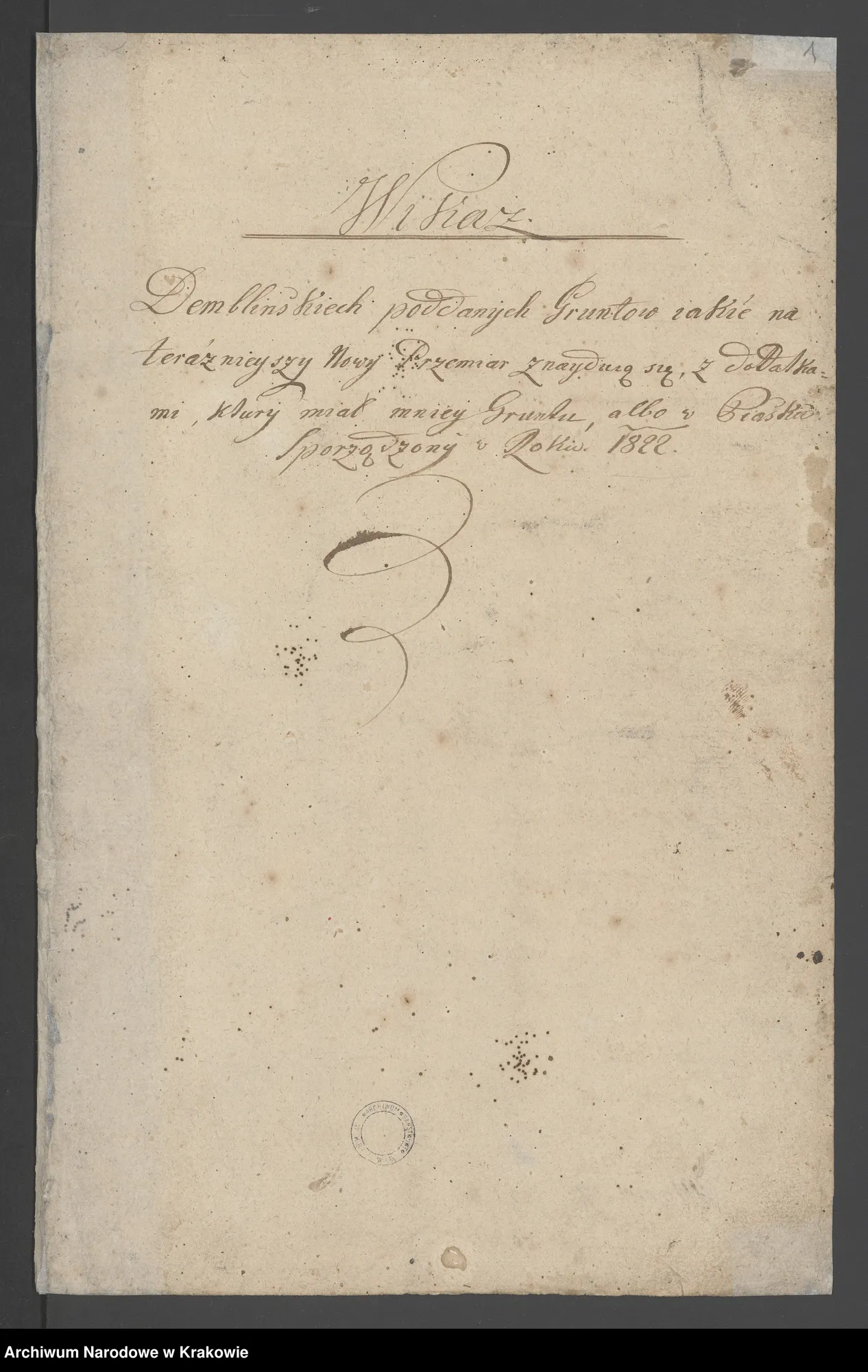 Brouillon gruntów poddanych Demblińskich i Nowopolskich (1822)