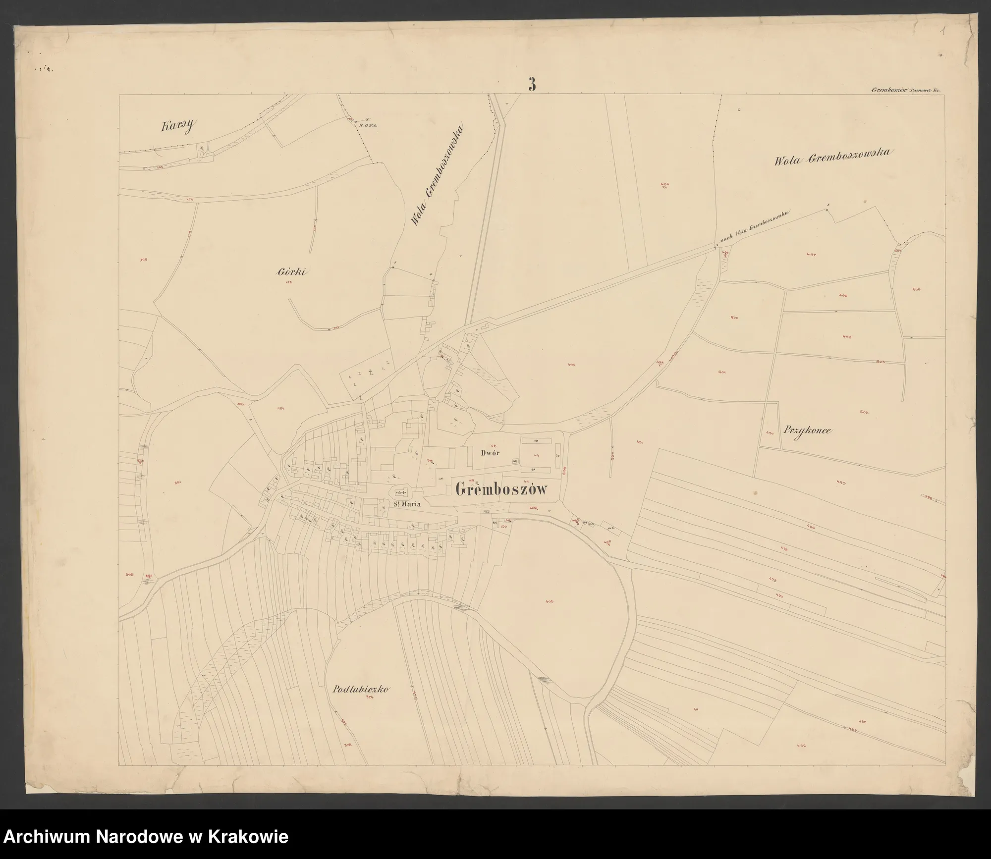 Gemeinde Gremboszow, Kreis Tarnower (1876) — plan katastralny