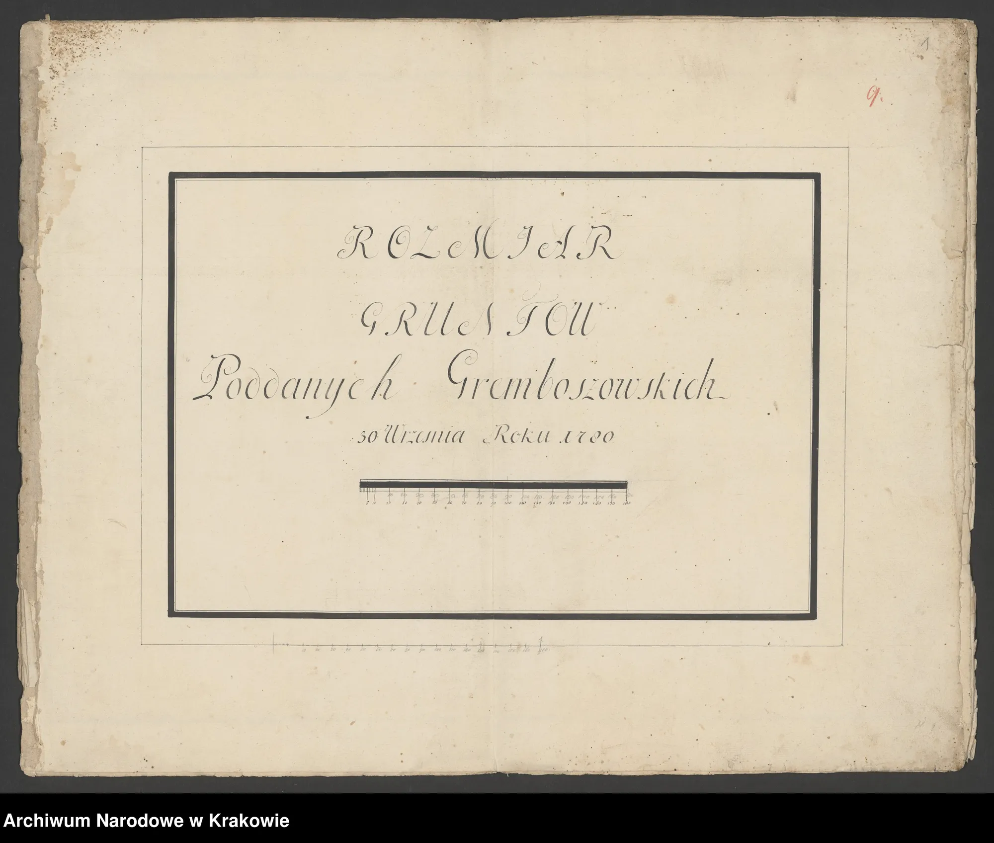 Rozmiar gruntów poddanych Gremboszowskich (1780) — arkusz 1