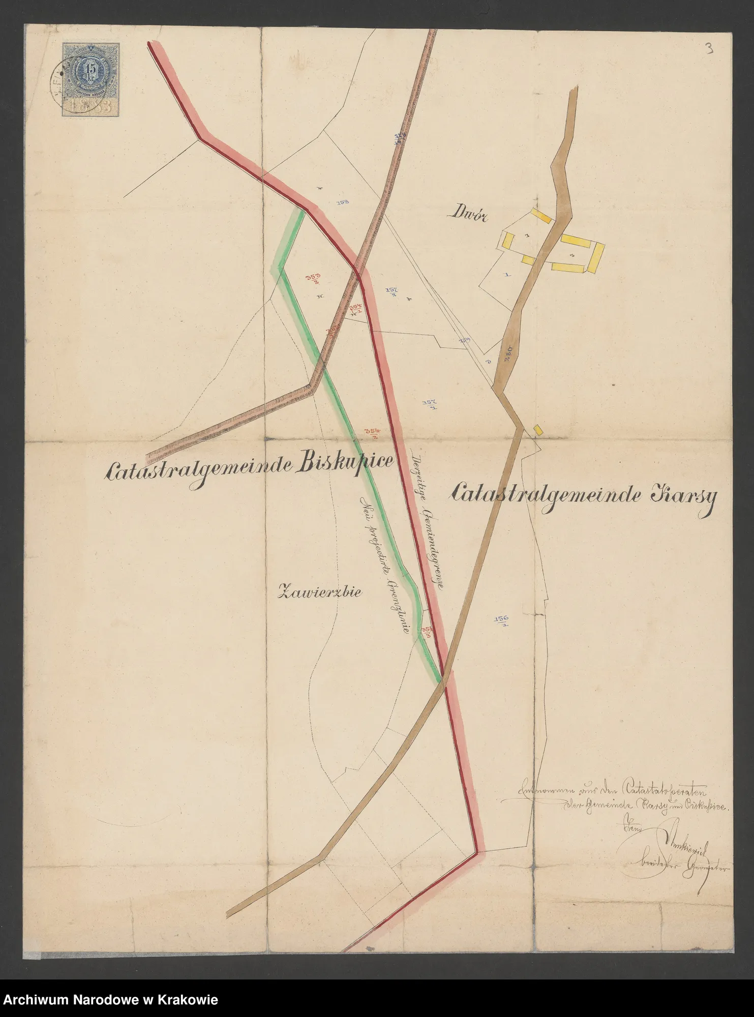 Plan katastralny Karsy i Biskupice (1885) — arkusz 2