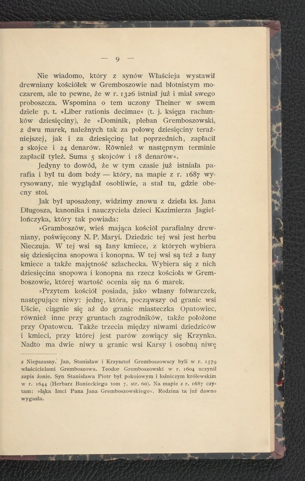 Bojko (1911) o parafii od 1326 — wzmianka Długosza i Theinera