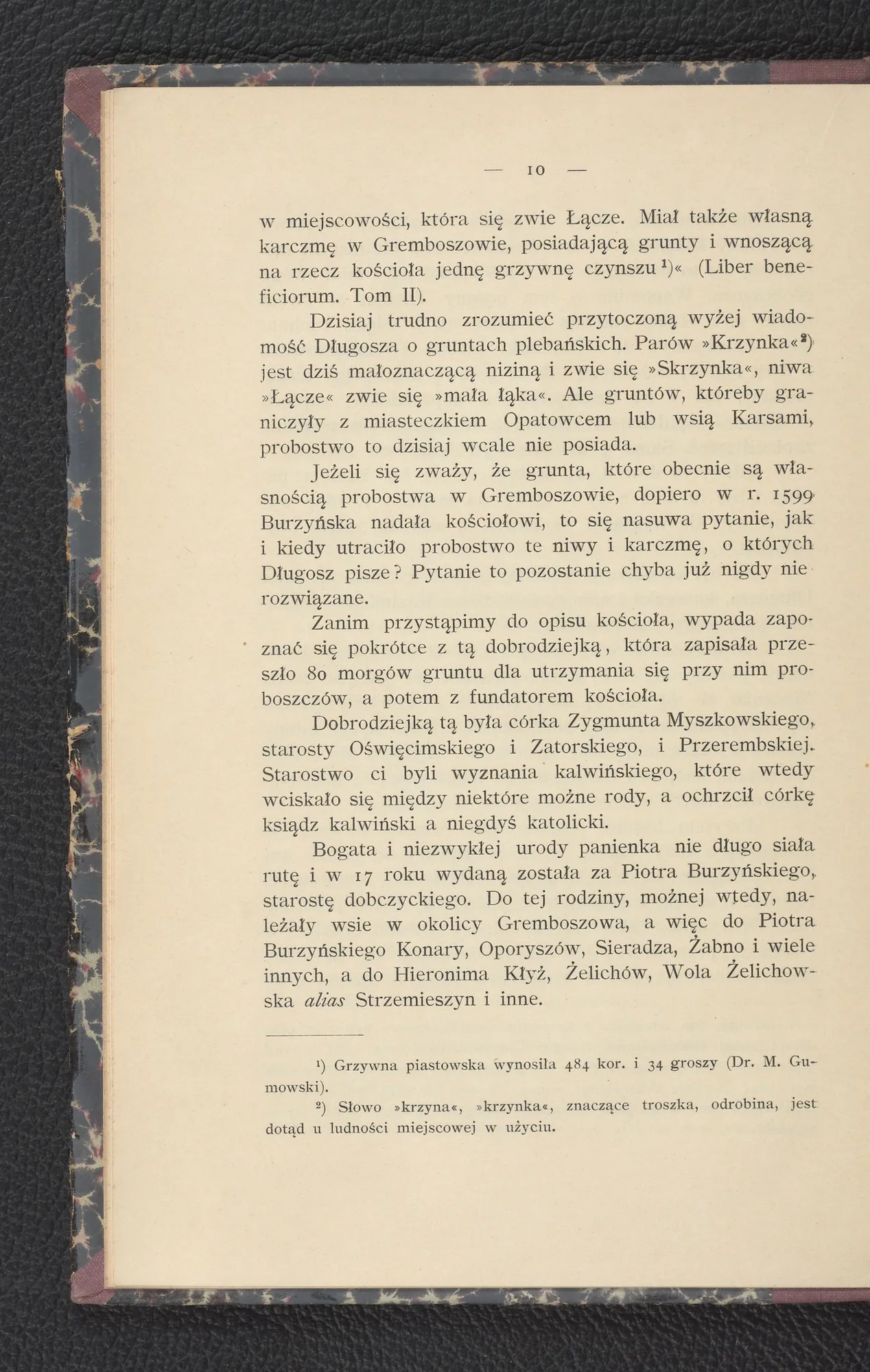 Długosz — grunty plebańskie, Krzynka i Łącze (s. 10)