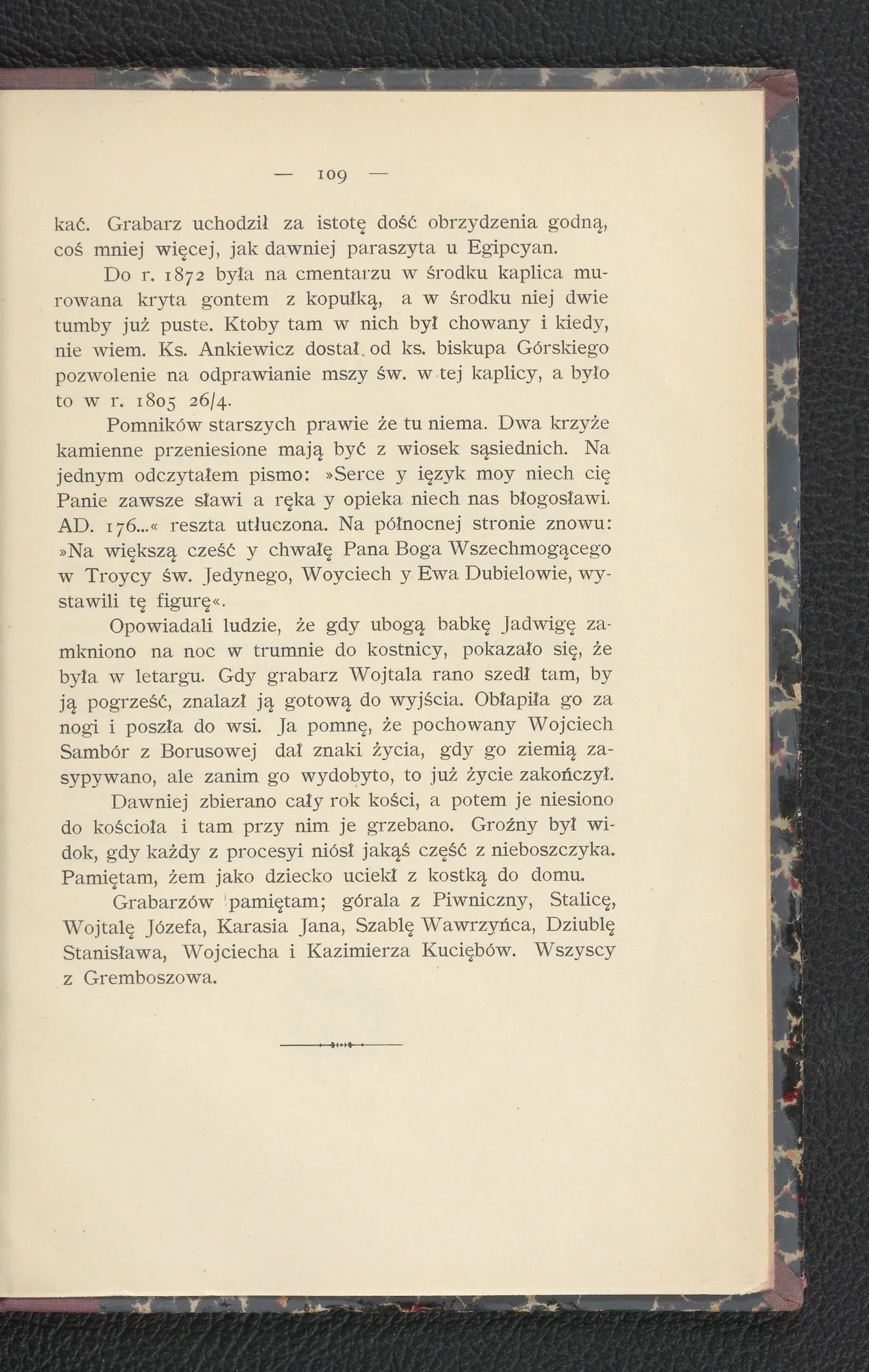 Grabarz i cmentarz — kaplica, krzyże i zwyczaje (s. 109)