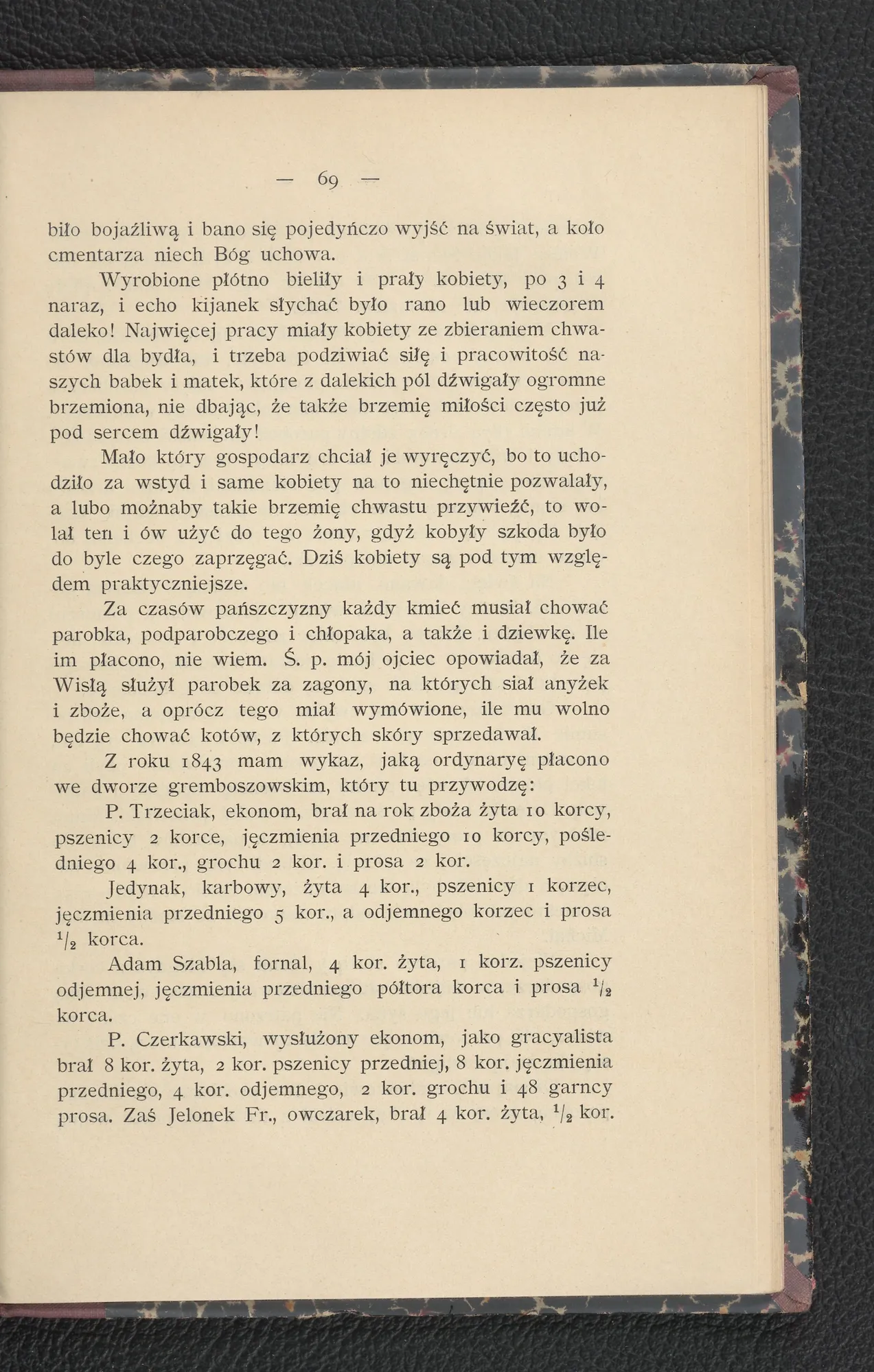 Praca kobiet — płótno, pranie i zbieranie chwastów (s. 69)