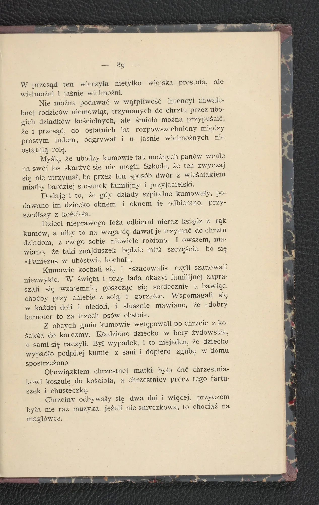 Kumowie i zwyczaje chrzcielne — przesądy i obyczaje (s. 89)