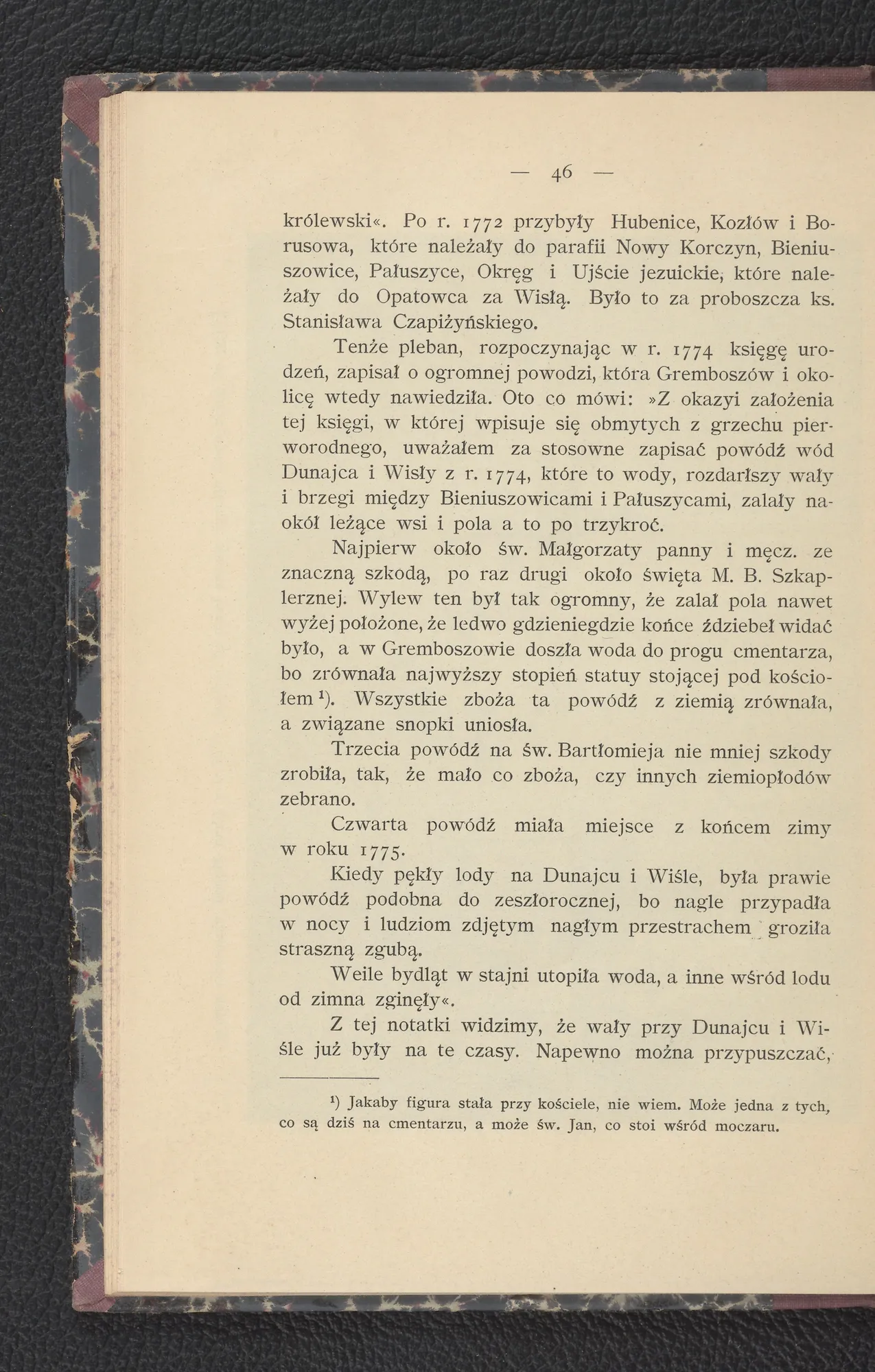 Wsie przyłączone po 1772 i zapis powodzi 1774 (ks. Czapiżyński)