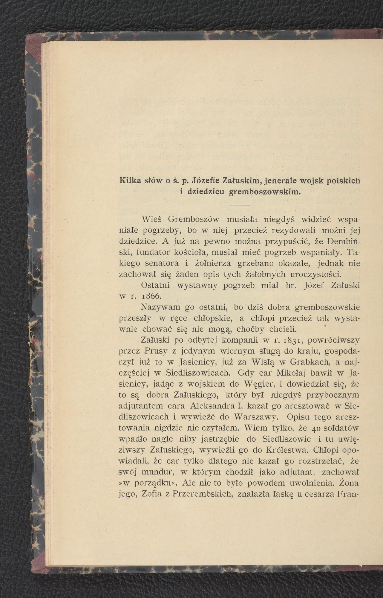 Wstęp o generale Józefie hr. Załuskim — dziedzic gremboszowski (s. 40)