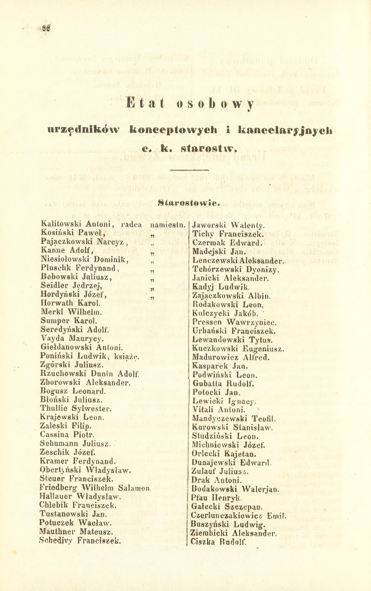 Szematyzm Galicji (1870), s. 88 — wykaz starostów; m.in. Piotr Cassina (powiat dąbrowski)