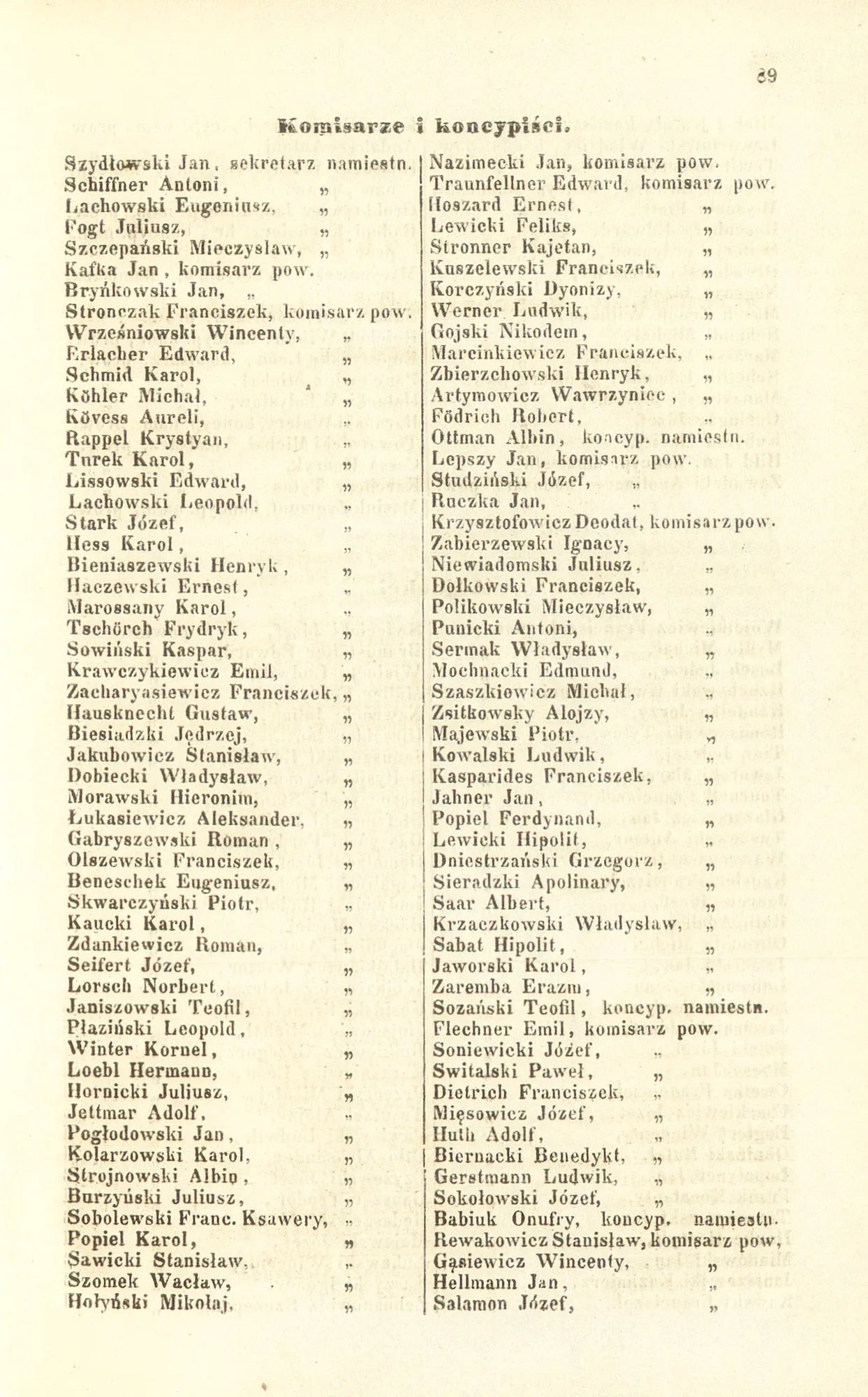 Szematyzm Galicji (1870), s. 89 — komisarze powiatowi; m.in. Jan Ruczka